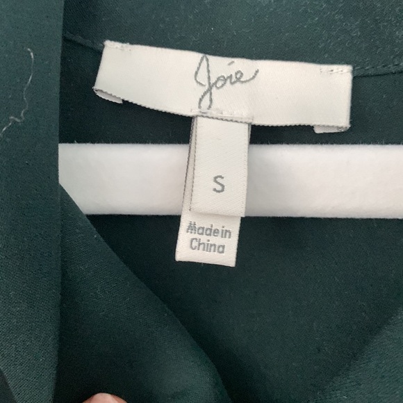 Hunter Green Joie tie front blouse - Picture 3 of 4